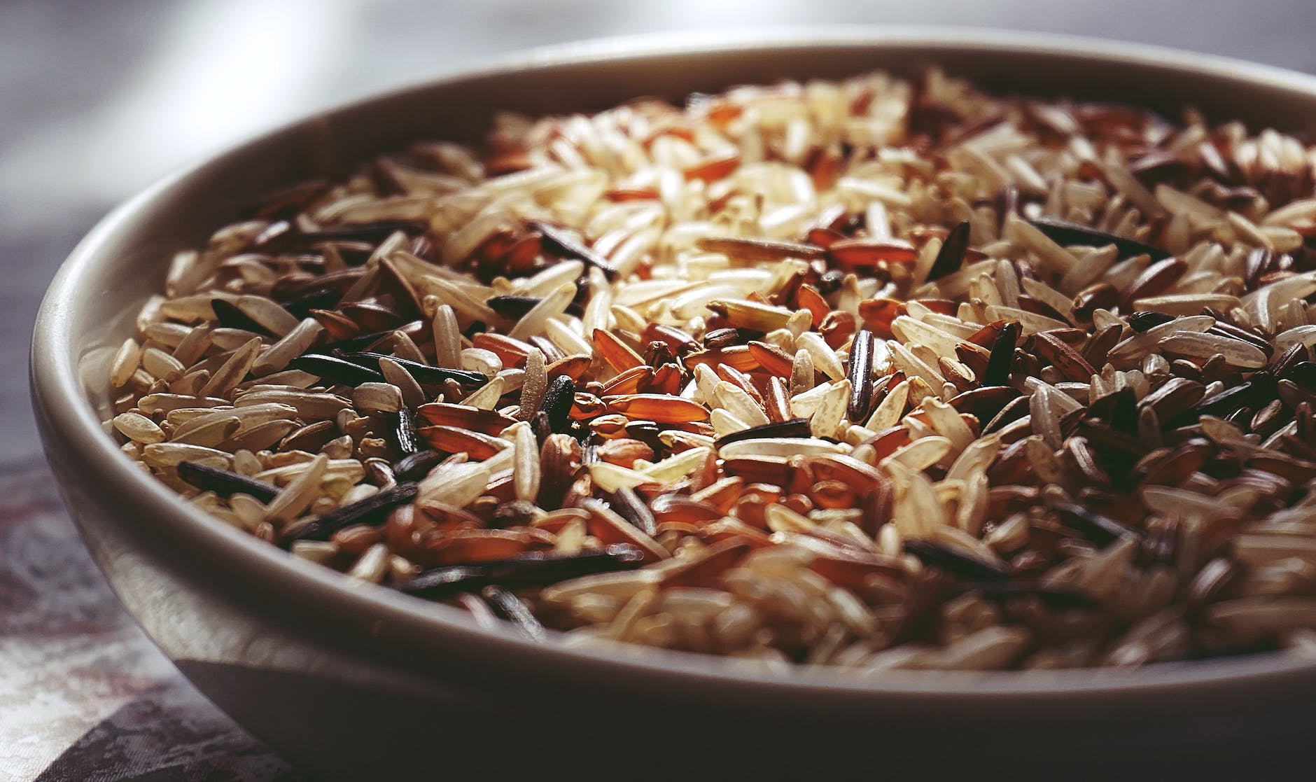 rice in white ceramic bowl