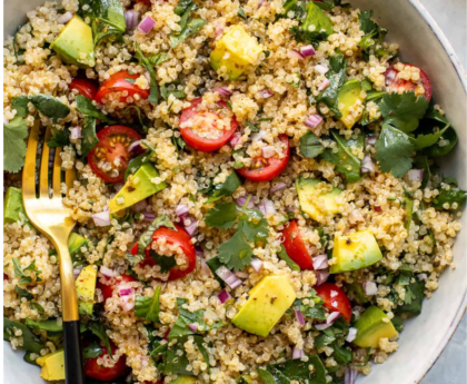 Vibrant Quinoa Salad with Grilled Chicken and Avocado