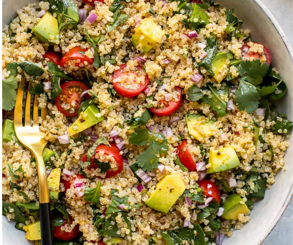 Vibrant Quinoa Salad with Grilled Chicken and Avocado