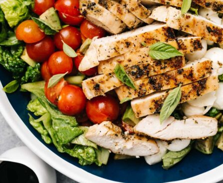 healthy Italian-inspired Chicken Caprese Salad
